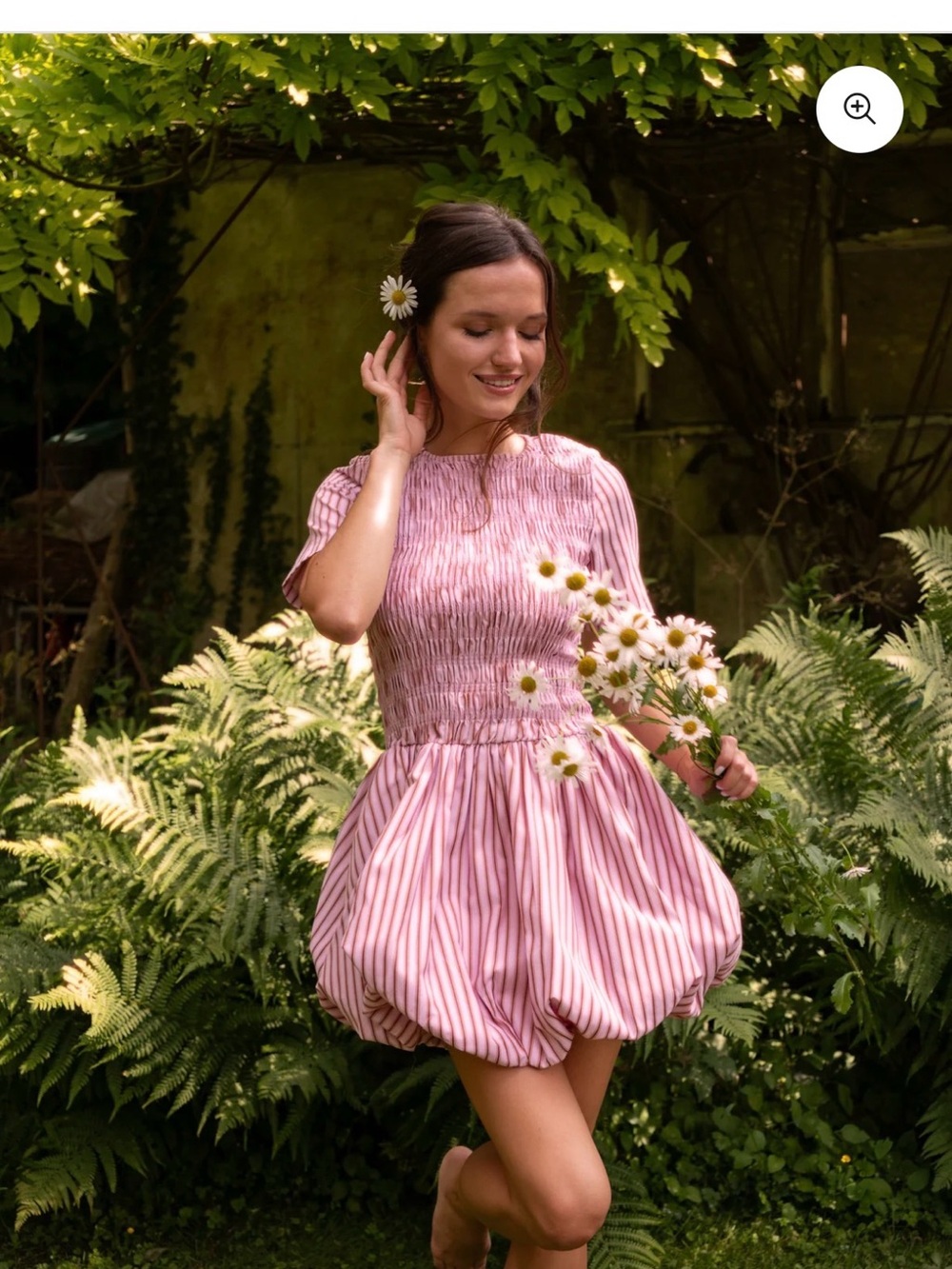 AMYLYNN ELEANOR
Pure Cotton Pink Stripe Mini Puffball NWT Dress XS